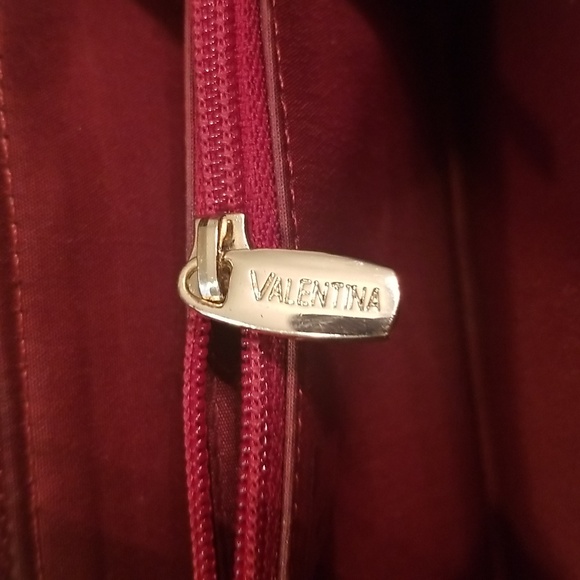 Valentina Made In Italy Leather Wallet Zip Around & Snap Front Wine Color - Picture 15 of 16